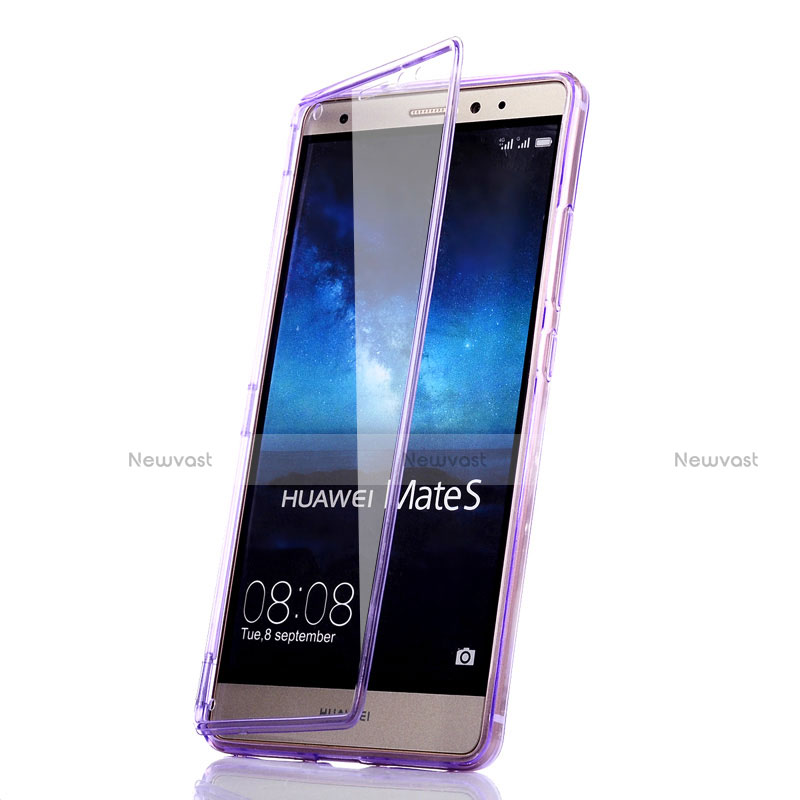 Soft Transparent Flip Case for Huawei Mate S Purple