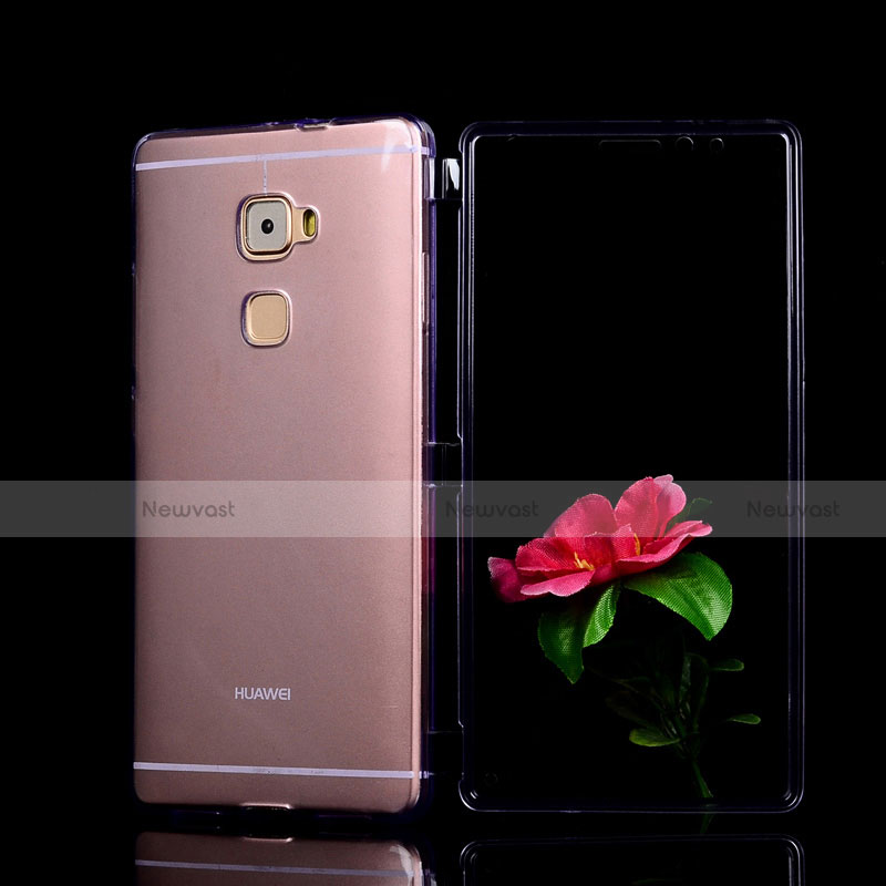 Soft Transparent Flip Case for Huawei Mate S Purple