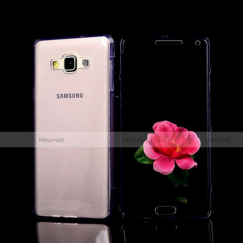 Soft Transparent Flip Case for Samsung Galaxy A7 SM-A700 Purple