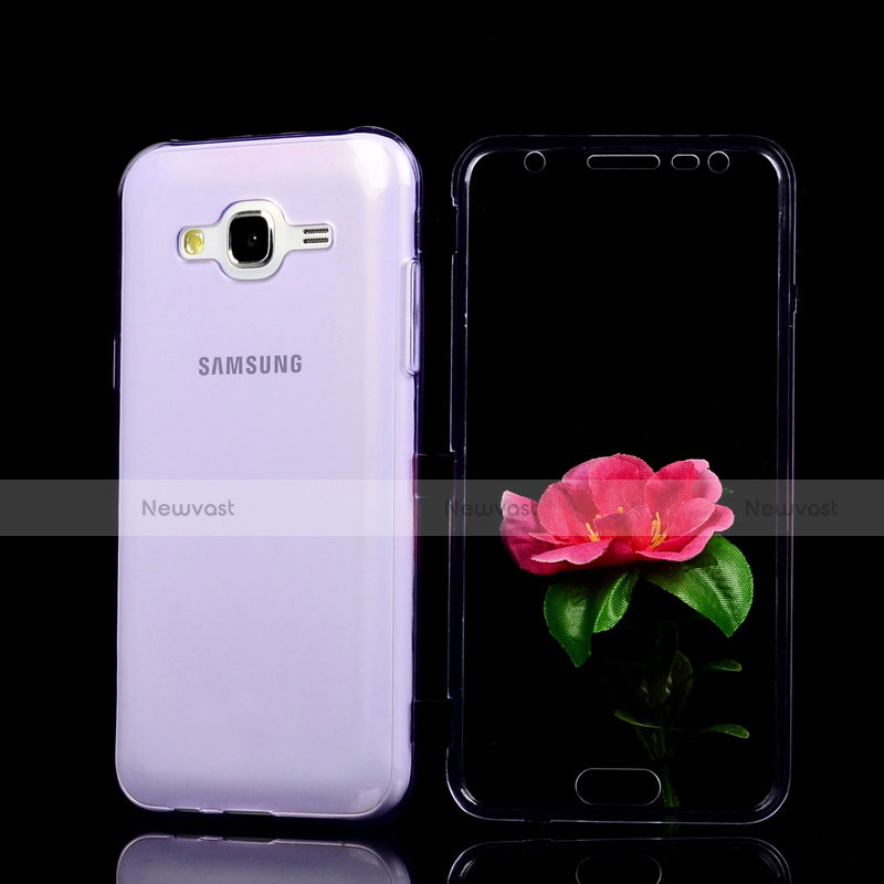 Soft Transparent Flip Case for Samsung Galaxy J5 SM-J500F Purple