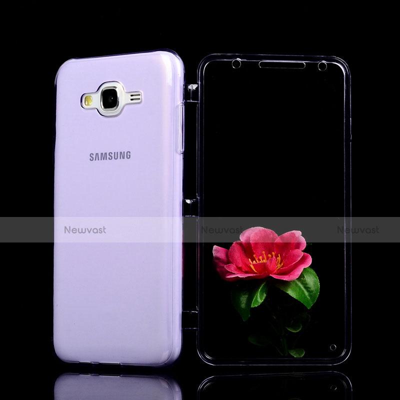 Soft Transparent Flip Case for Samsung Galaxy J7 SM-J700F J700H Purple