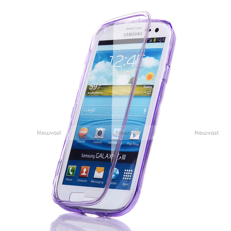 Soft Transparent Flip Case for Samsung Galaxy S3 i9300 Purple