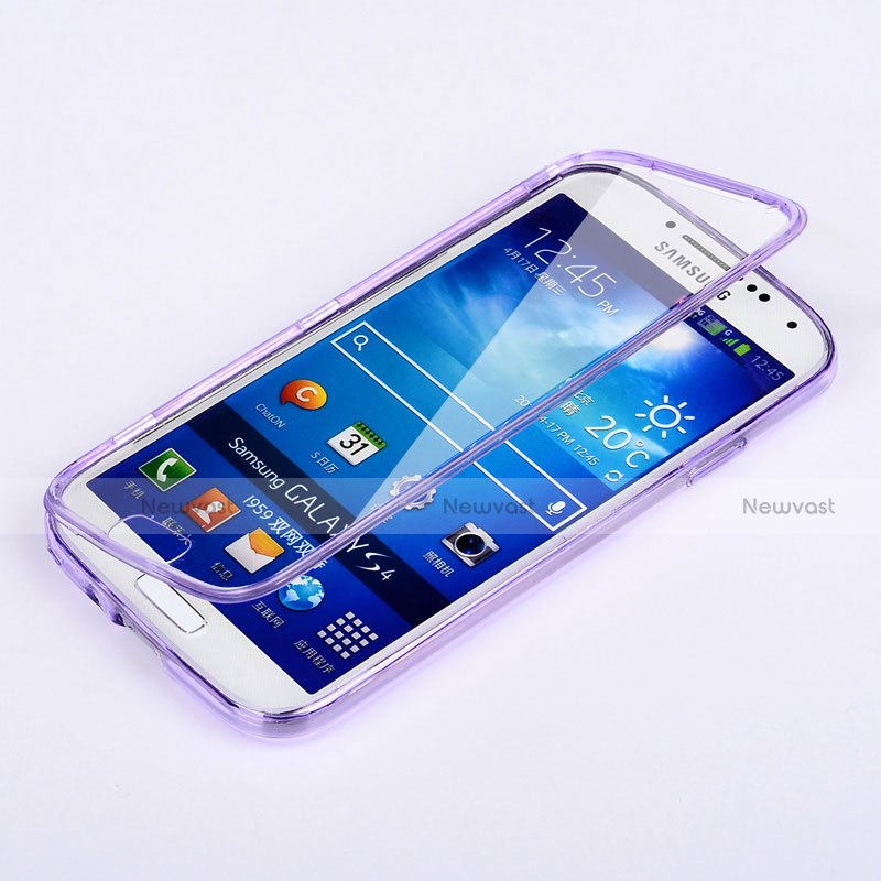 Soft Transparent Flip Case for Samsung Galaxy S4 i9500 i9505 Purple