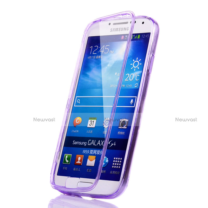 Soft Transparent Flip Case for Samsung Galaxy S4 i9500 i9505 Purple