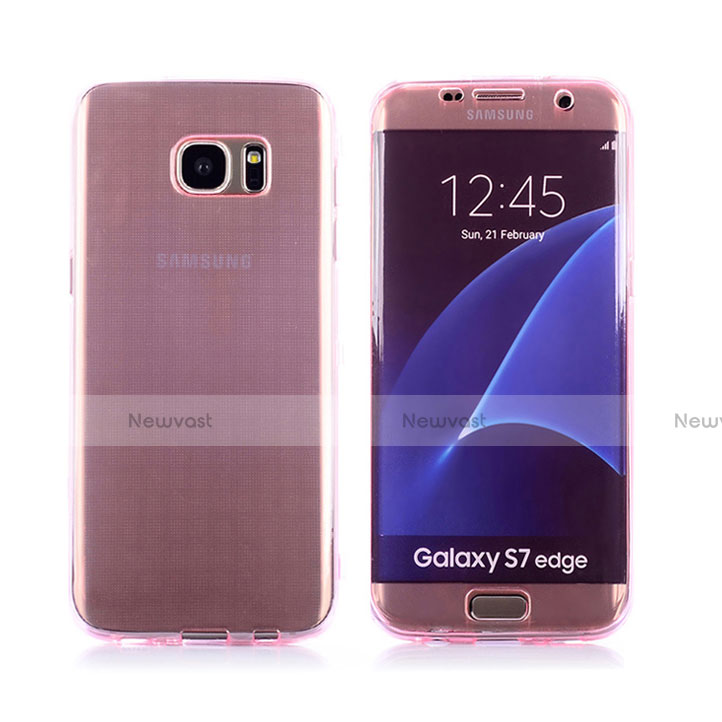 Soft Transparent Flip Case for Samsung Galaxy S7 Edge G935F Purple