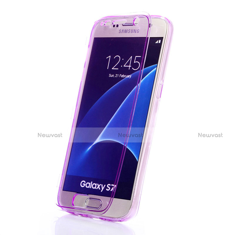 Soft Transparent Flip Case for Samsung Galaxy S7 G930F G930FD Purple