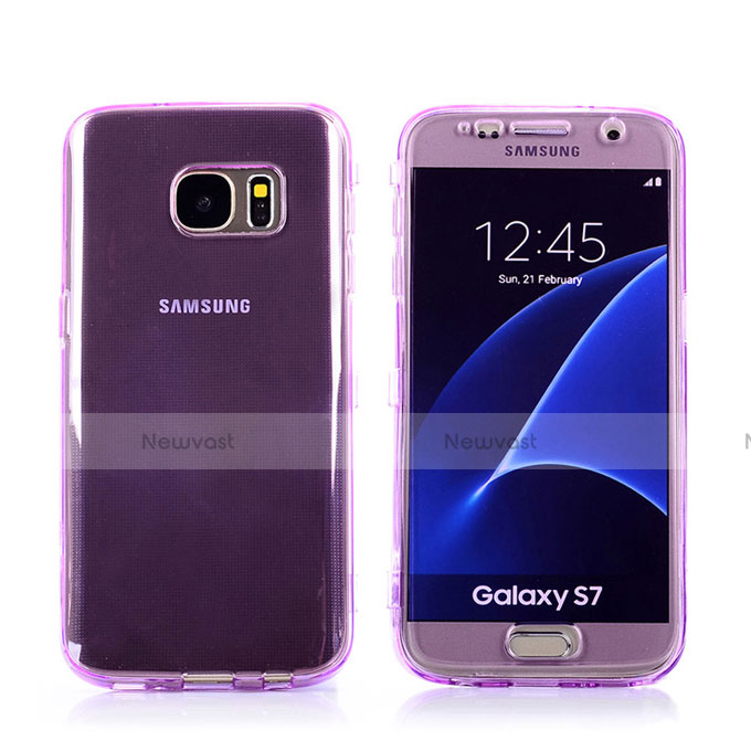 Soft Transparent Flip Case for Samsung Galaxy S7 G930F G930FD Purple