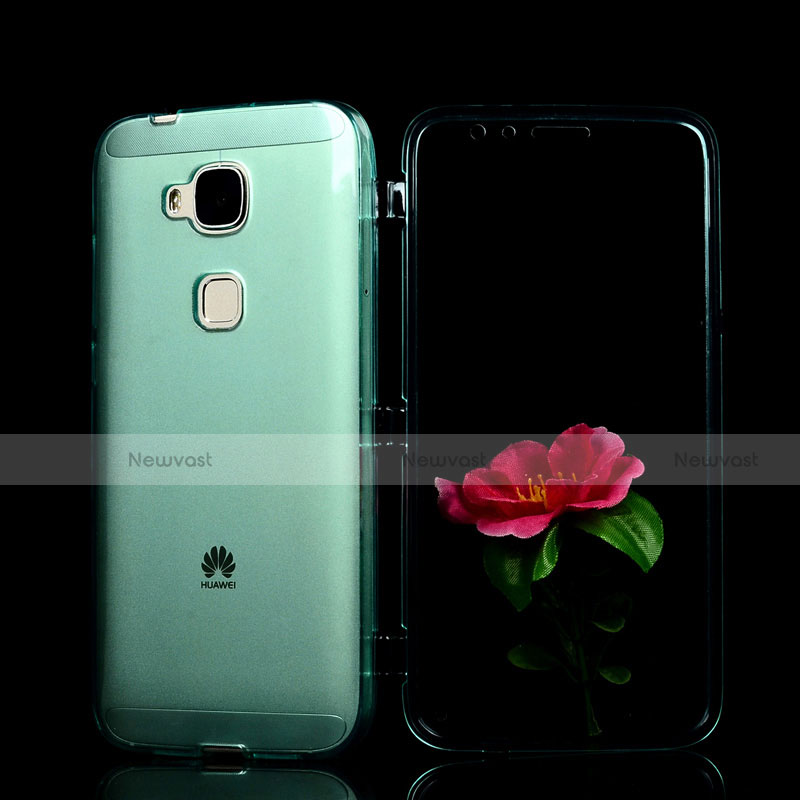 Soft Transparent Flip Cover for Huawei G8 Green
