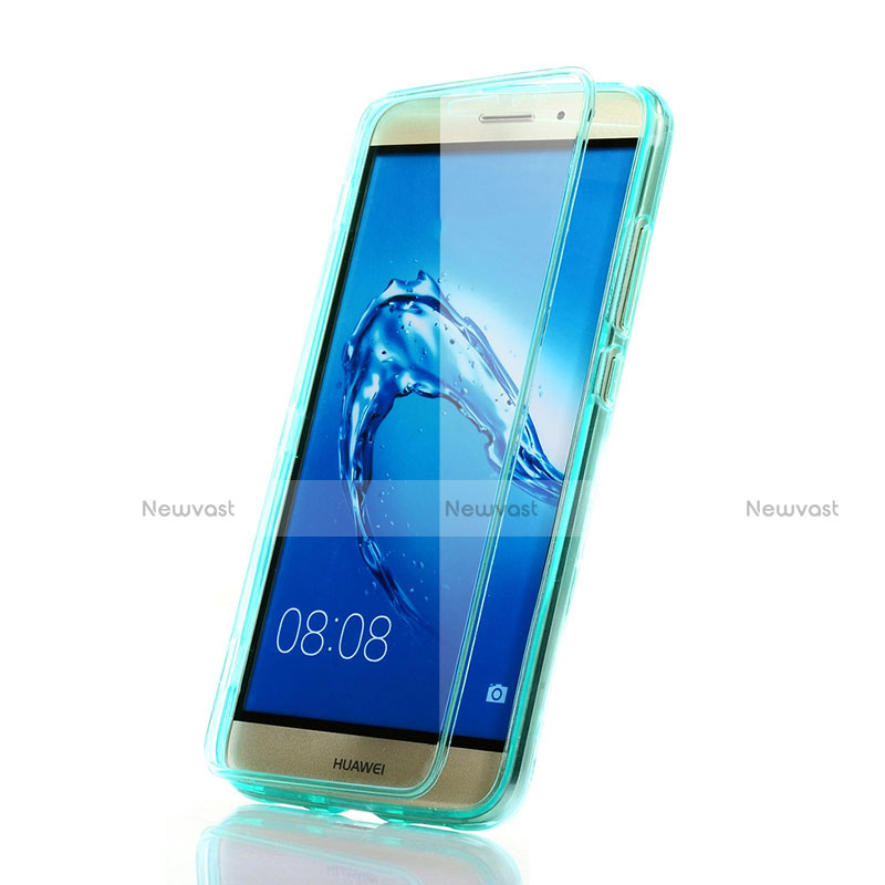 Soft Transparent Flip Cover for Huawei G9 Plus Sky Blue