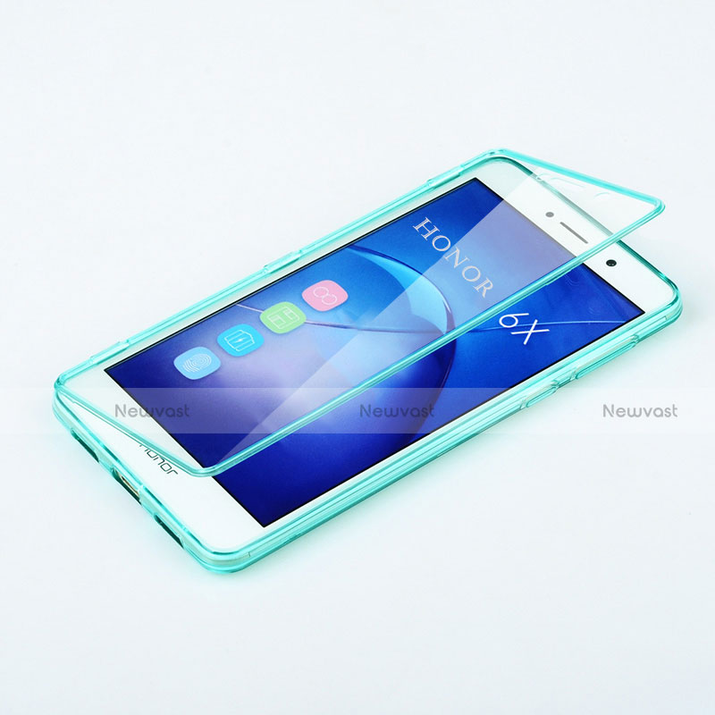 Soft Transparent Flip Cover for Huawei GR5 (2017) Sky Blue