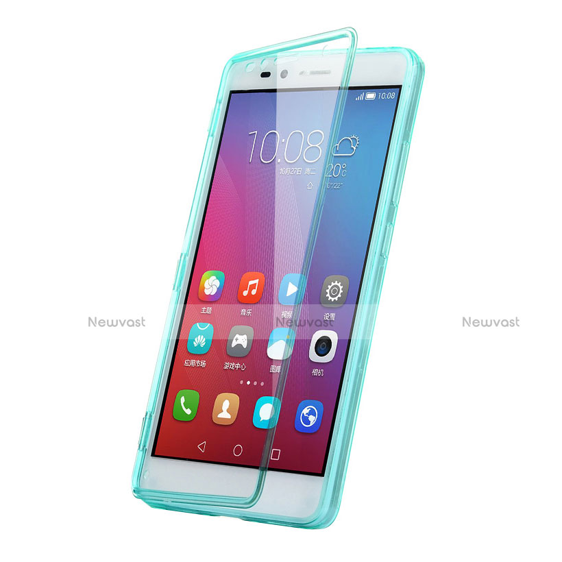 Soft Transparent Flip Cover for Huawei GR5 Sky Blue