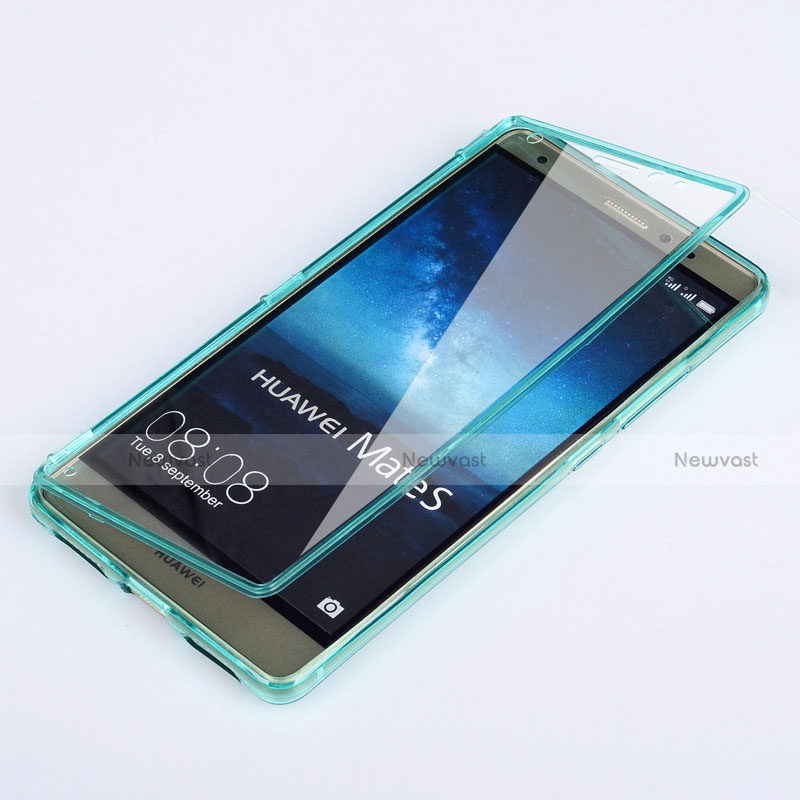 Soft Transparent Flip Cover for Huawei Mate S Sky Blue