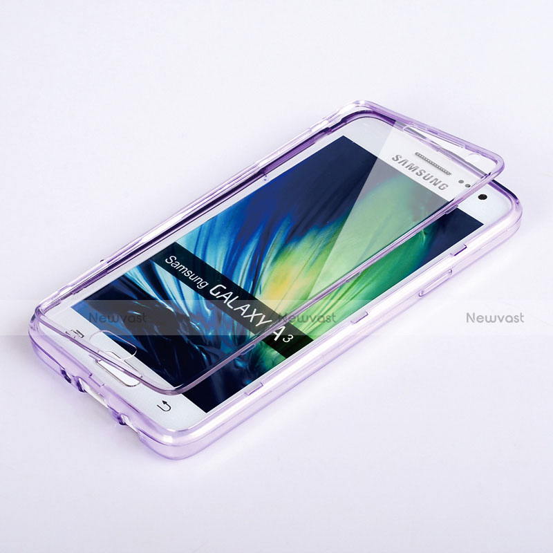 Soft Transparent Flip Cover for Samsung Galaxy A3 Duos SM-A300F Purple