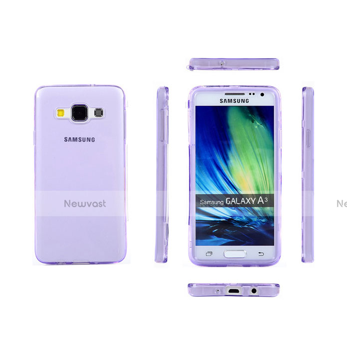 Soft Transparent Flip Cover for Samsung Galaxy A3 SM-300F Purple