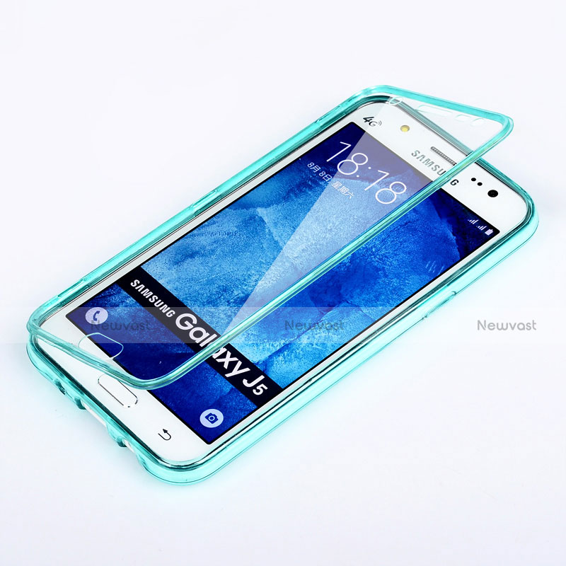 Soft Transparent Flip Cover for Samsung Galaxy J5 SM-J500F Sky Blue