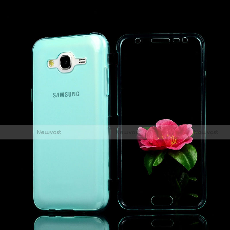 Soft Transparent Flip Cover for Samsung Galaxy J5 SM-J500F Sky Blue