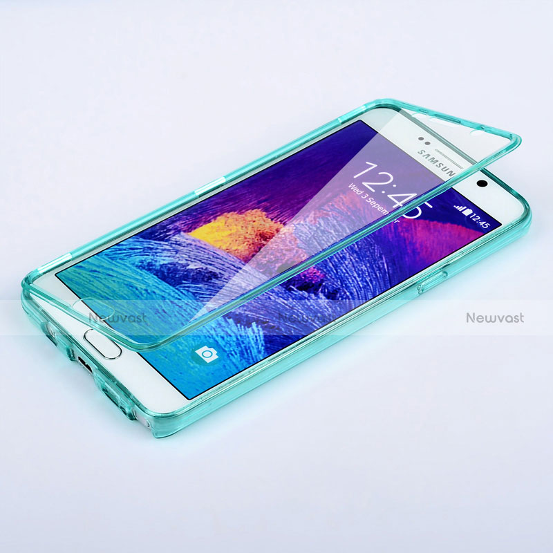 Soft Transparent Flip Cover for Samsung Galaxy Note 5 N9200 N920 N920F Sky Blue