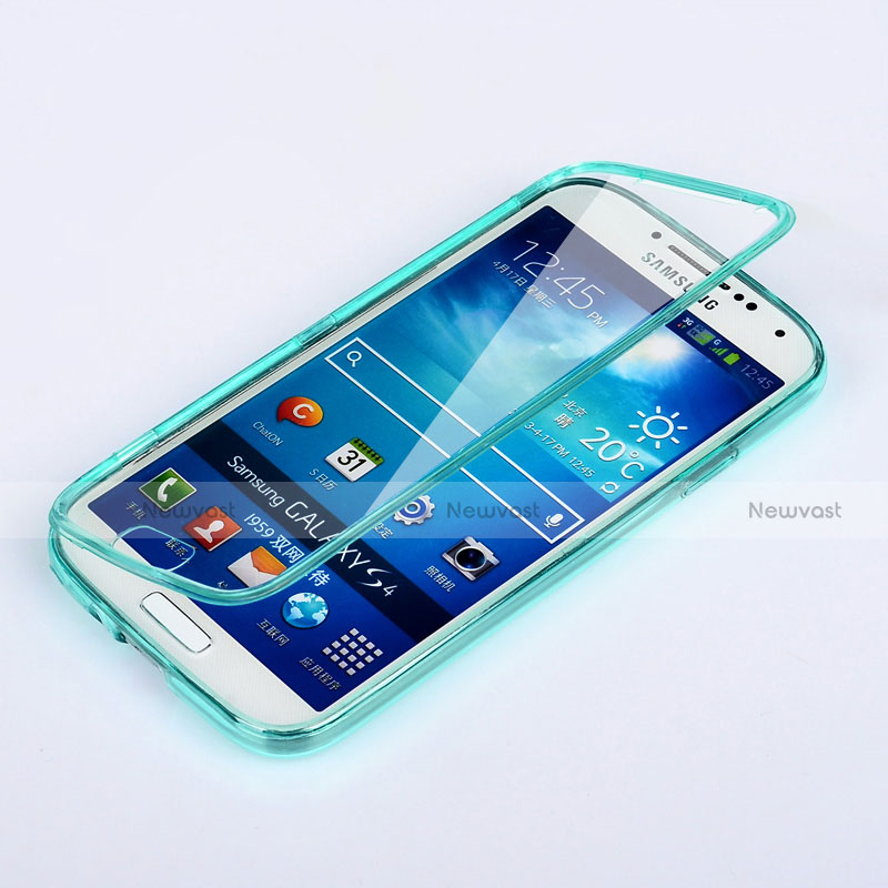 Soft Transparent Flip Cover for Samsung Galaxy S4 IV Advance i9500 Sky Blue