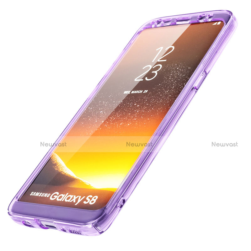 Soft Transparent Flip Cover for Samsung Galaxy S8 Plus Purple