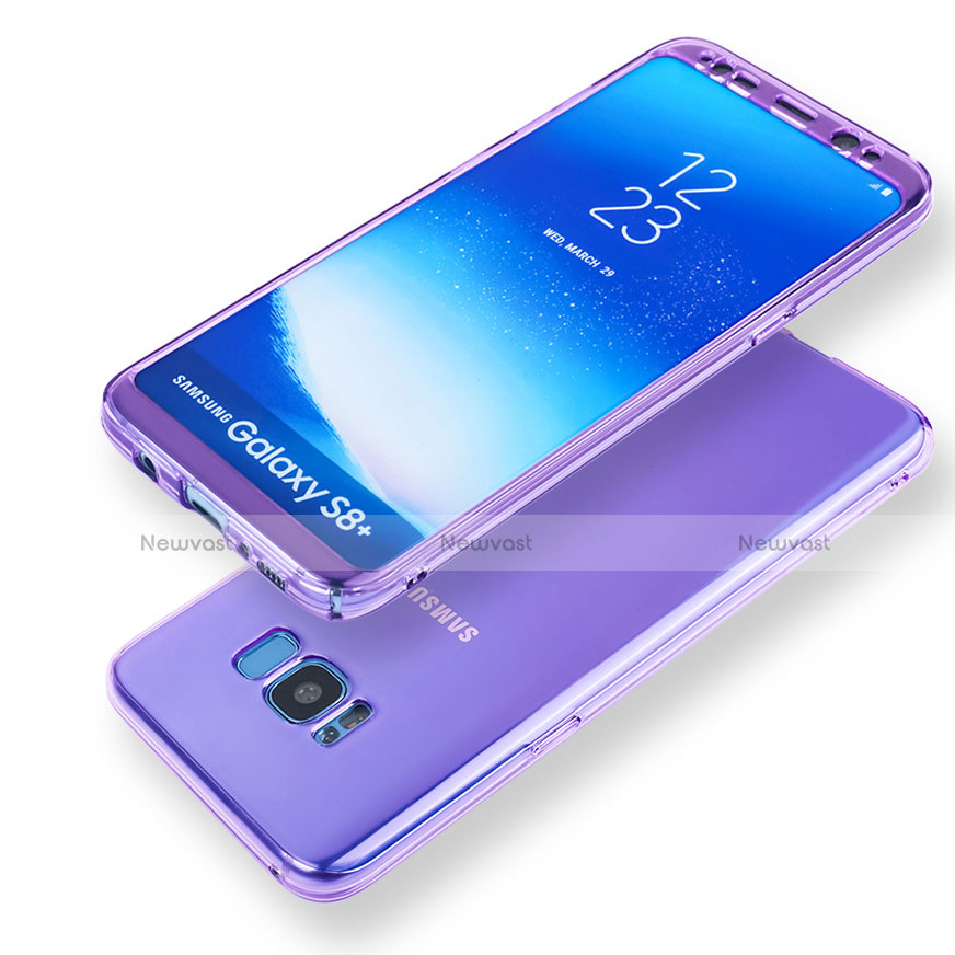 Soft Transparent Flip Cover for Samsung Galaxy S8 Plus Purple