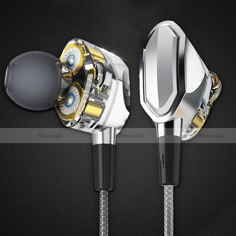 Sports Stereo Earphone Headset In-Ear H04 Silver