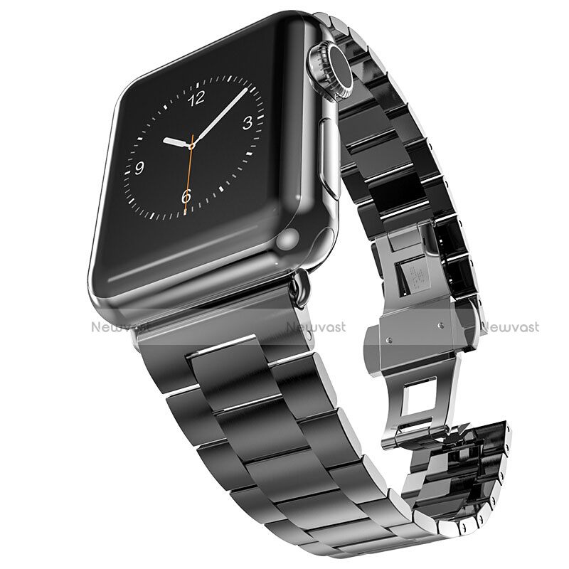 Stainless Steel Bracelet Band Strap for Apple iWatch 5 44mm Black