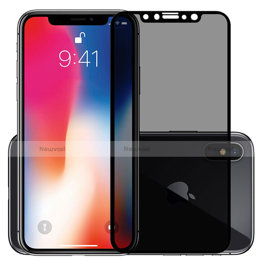 Tempered Glass Anti-Spy Screen Protector Film S01 for Apple iPhone X Clear