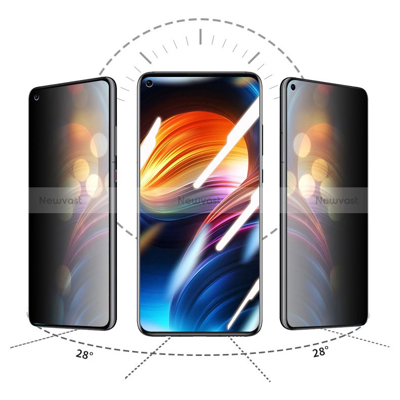 Tempered Glass Anti-Spy Screen Protector Film S01 for Oppo Reno5 Z 5G Clear