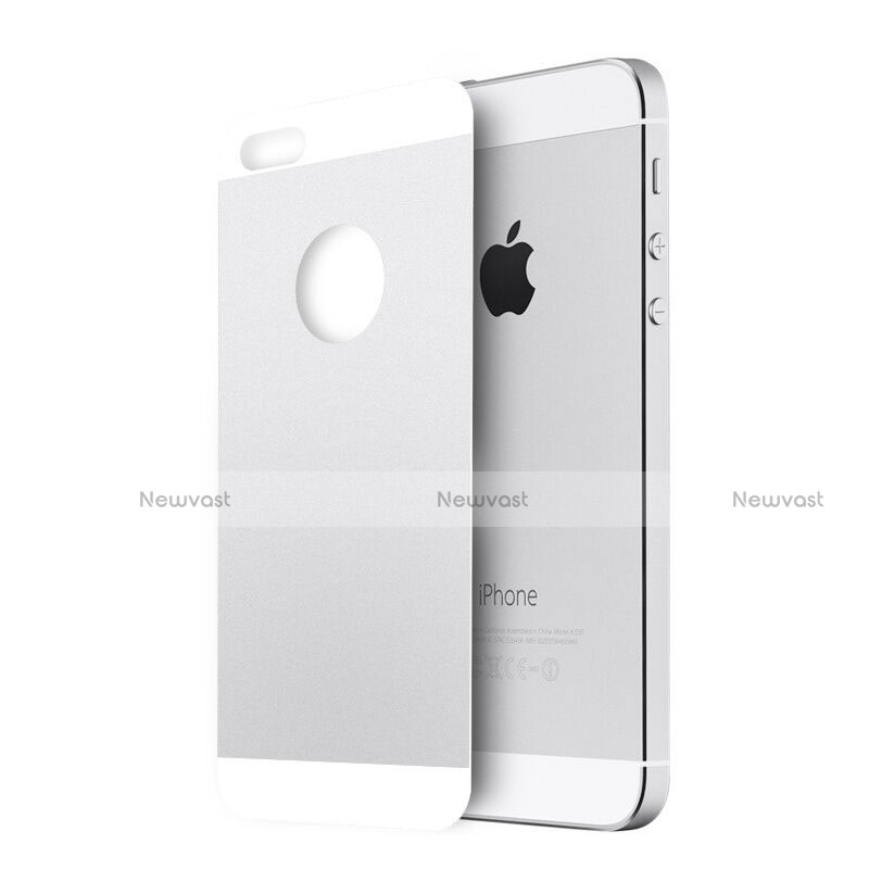 Tempered Glass Back Protector Film for Apple iPhone 5 Silver