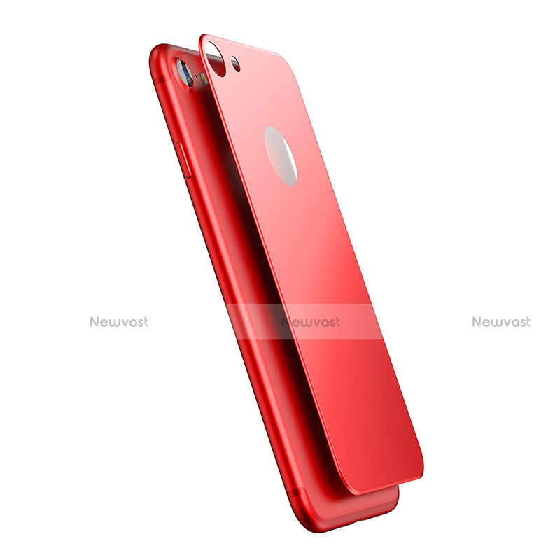 Tempered Glass Back Protector Film for Apple iPhone 7 Red