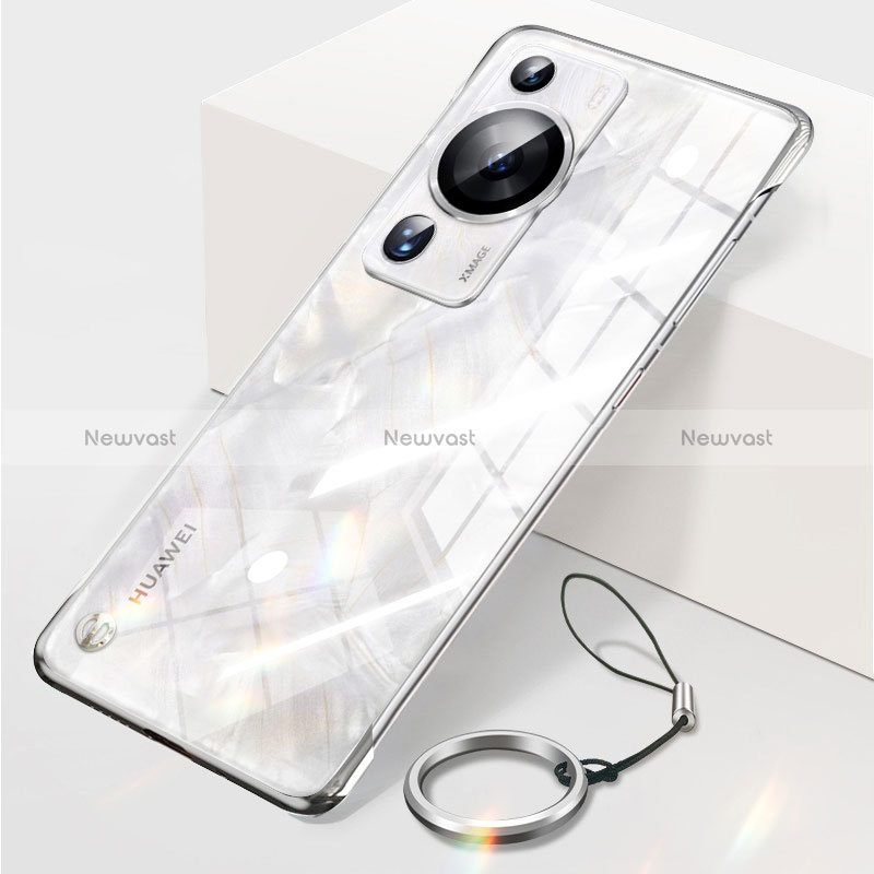 Transparent Crystal Frameless Hard Case Back Cover for Huawei P60 Pro Silver