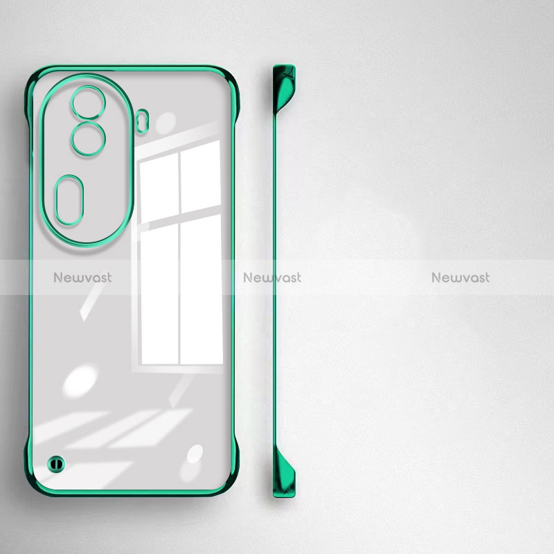 Transparent Crystal Frameless Hard Case Back Cover for Oppo Reno11 Pro 5G Green
