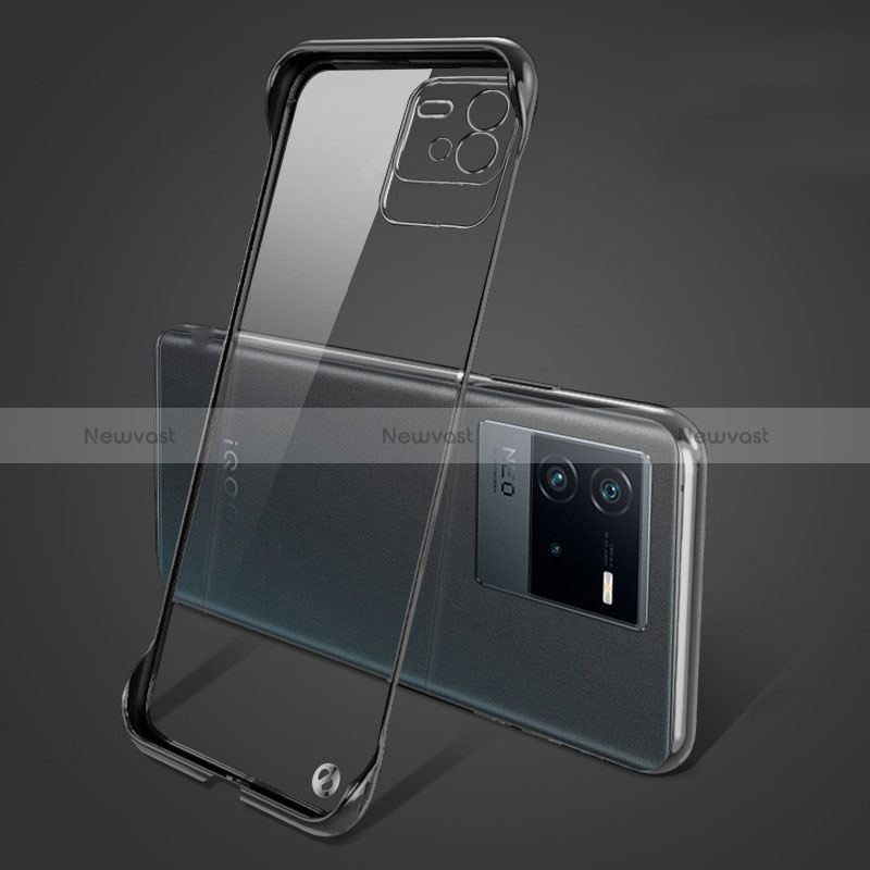 Transparent Crystal Frameless Hard Case Back Cover for Vivo iQOO Neo6 SE 5G Black