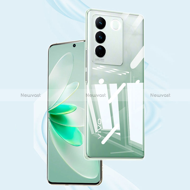 Transparent Crystal Frameless Hard Case Back Cover for Vivo V27 5G