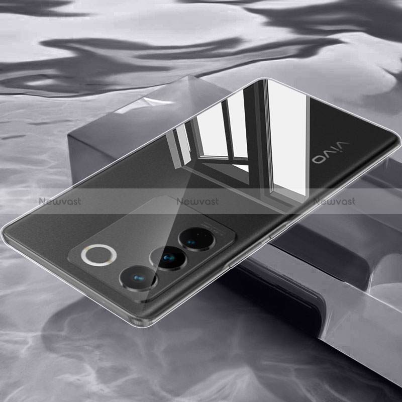 Transparent Crystal Frameless Hard Case Back Cover for Vivo V27 Pro 5G