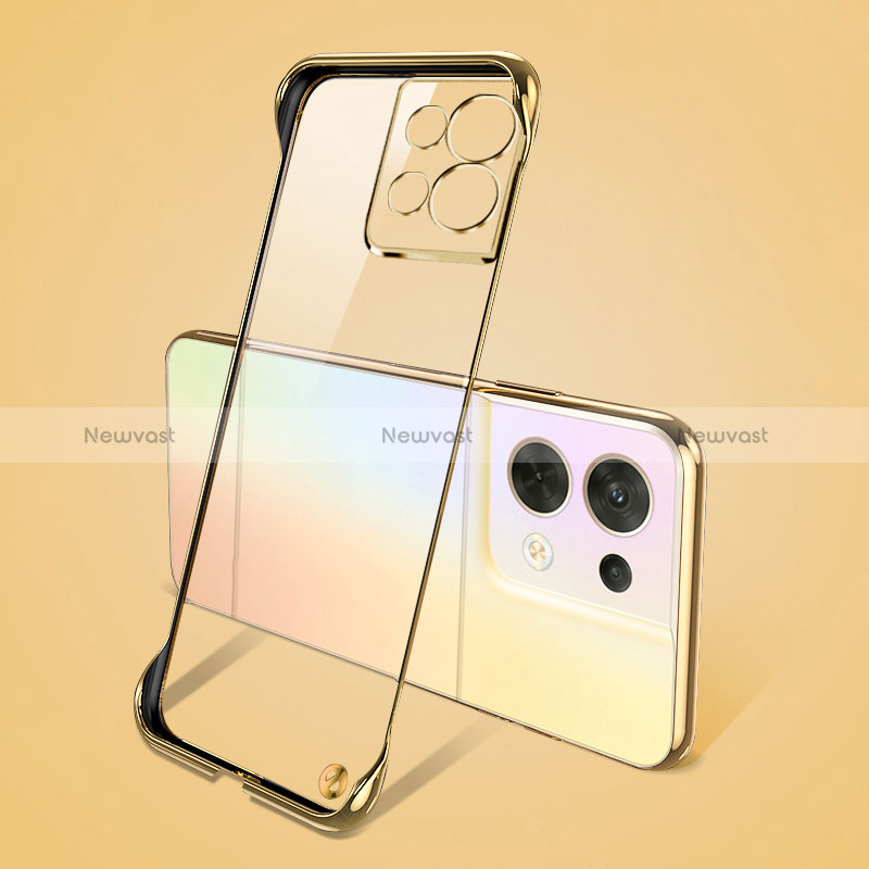 Transparent Crystal Frameless Hard Case Back Cover for Xiaomi Redmi Note 13 Pro 5G Gold