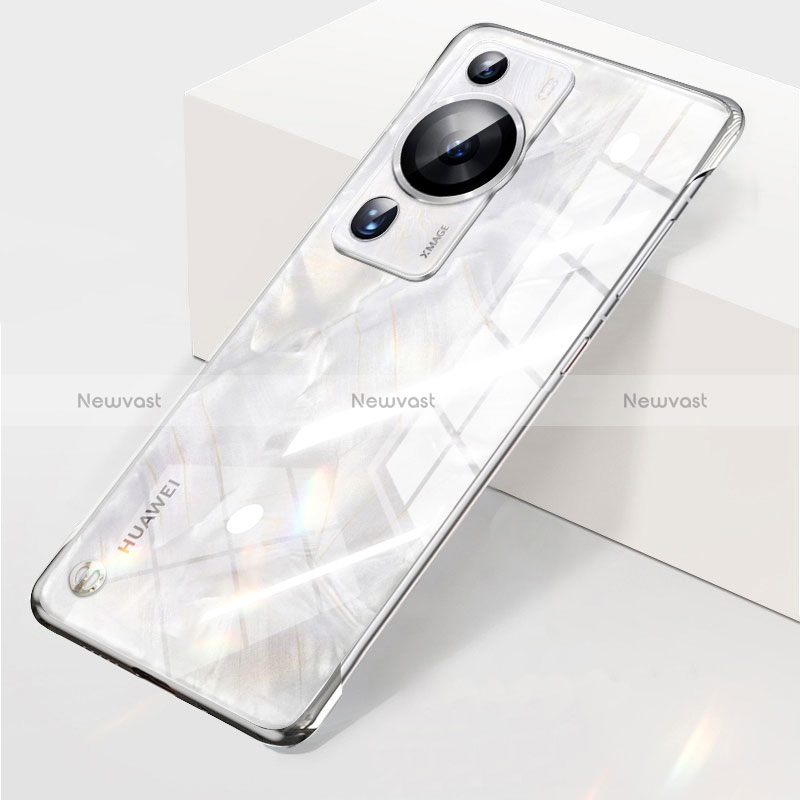 Transparent Crystal Frameless Hard Case Back Cover H03 for Huawei P60 Pro Silver