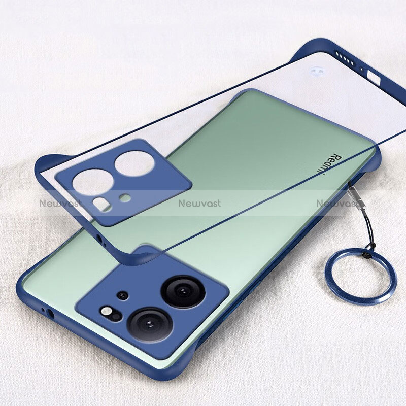 Transparent Crystal Frameless Hard Case Back Cover H03 for Xiaomi Mi 13T Pro 5G Blue