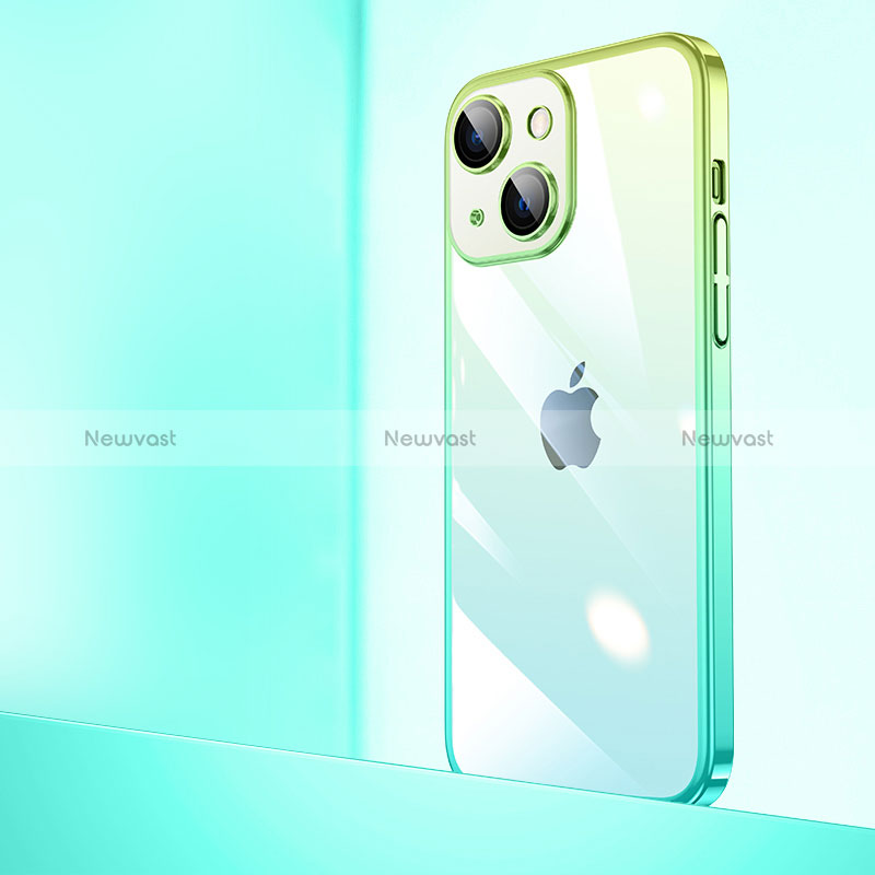 Transparent Crystal Gradient Hard Case Back Cover QC1 for Apple iPhone 13 Green