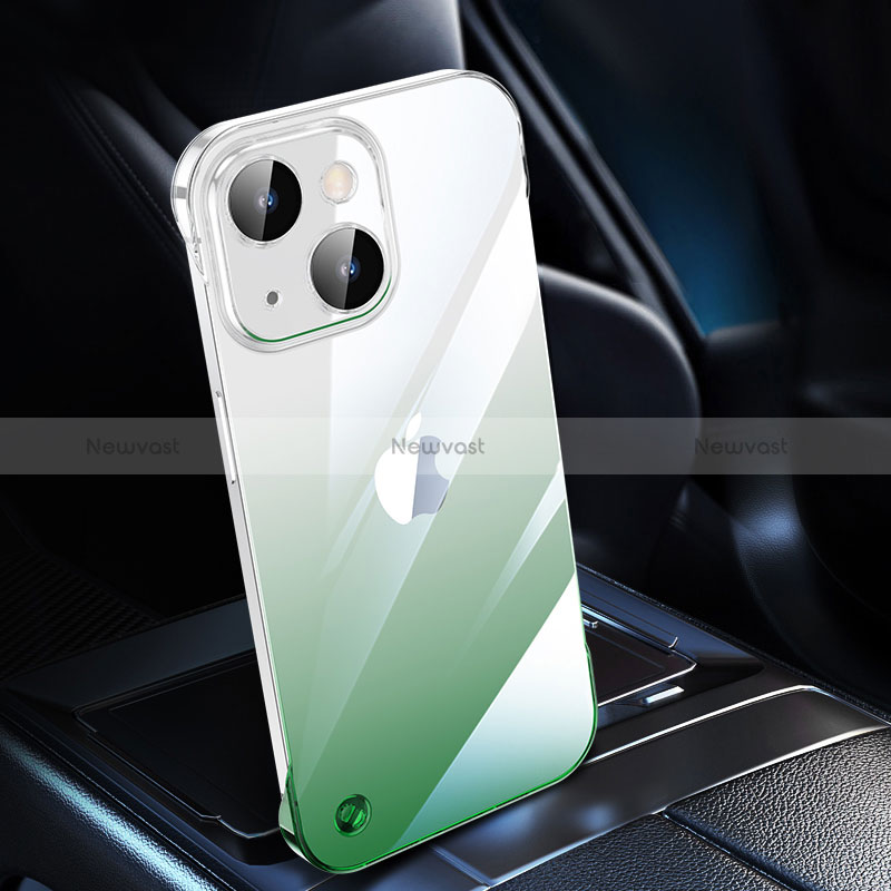 Transparent Crystal Gradient Hard Case Back Cover QC2 for Apple iPhone 14 Green