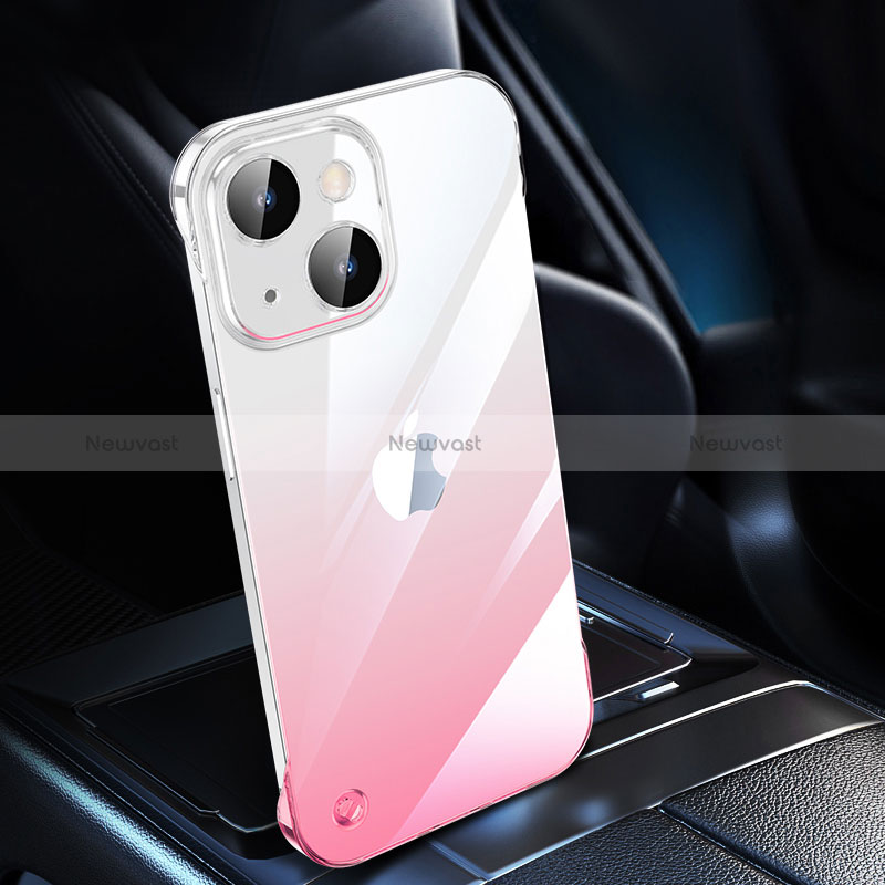 Transparent Crystal Gradient Hard Case Back Cover QC2 for Apple iPhone 14 Pink