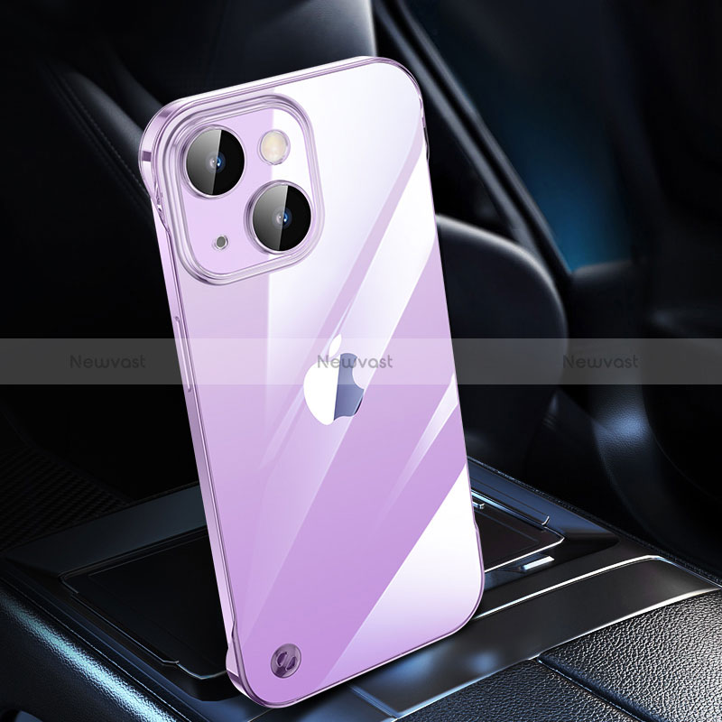 Transparent Crystal Gradient Hard Case Back Cover QC2 for Apple iPhone 14 Purple