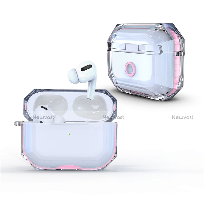 Transparent Crystal Hard Case Back Cover H01 for Apple AirPods Pro Pink