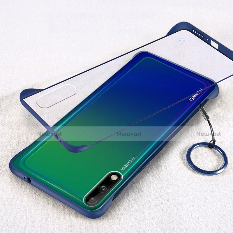 Transparent Crystal Hard Case Back Cover H01 for Huawei Enjoy 10 Blue