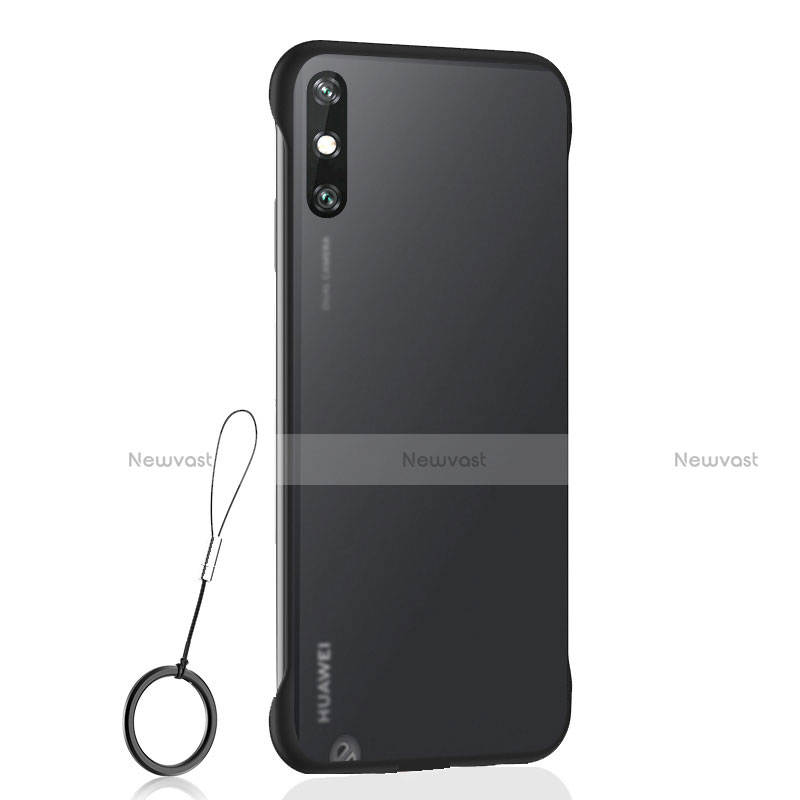 Transparent Crystal Hard Case Back Cover H01 for Huawei Enjoy 10e Black