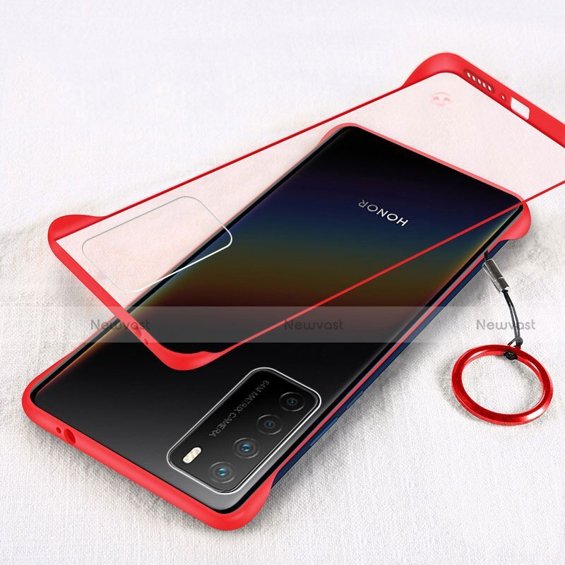 Transparent Crystal Hard Case Back Cover H01 for Huawei Honor Play4 5G Red