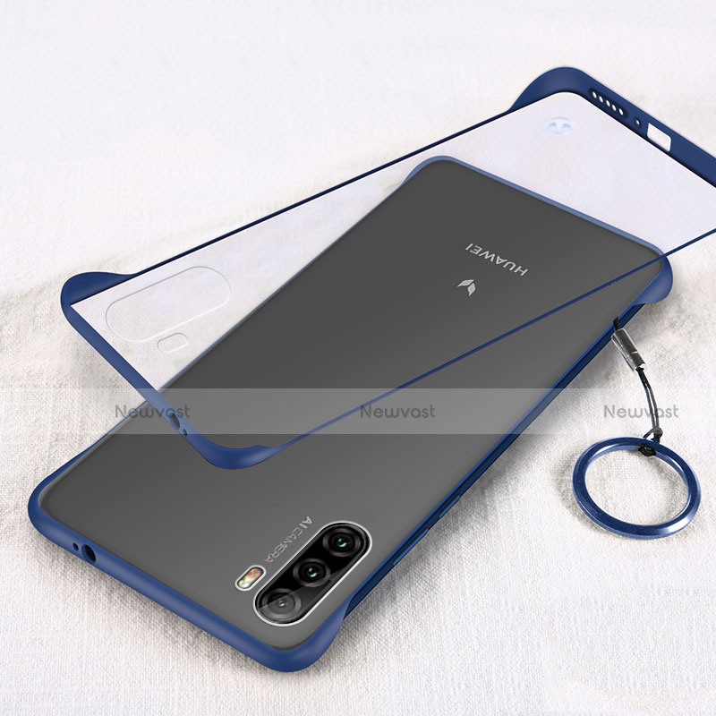 Transparent Crystal Hard Case Back Cover H01 for Huawei Mate 40 Lite 5G Blue