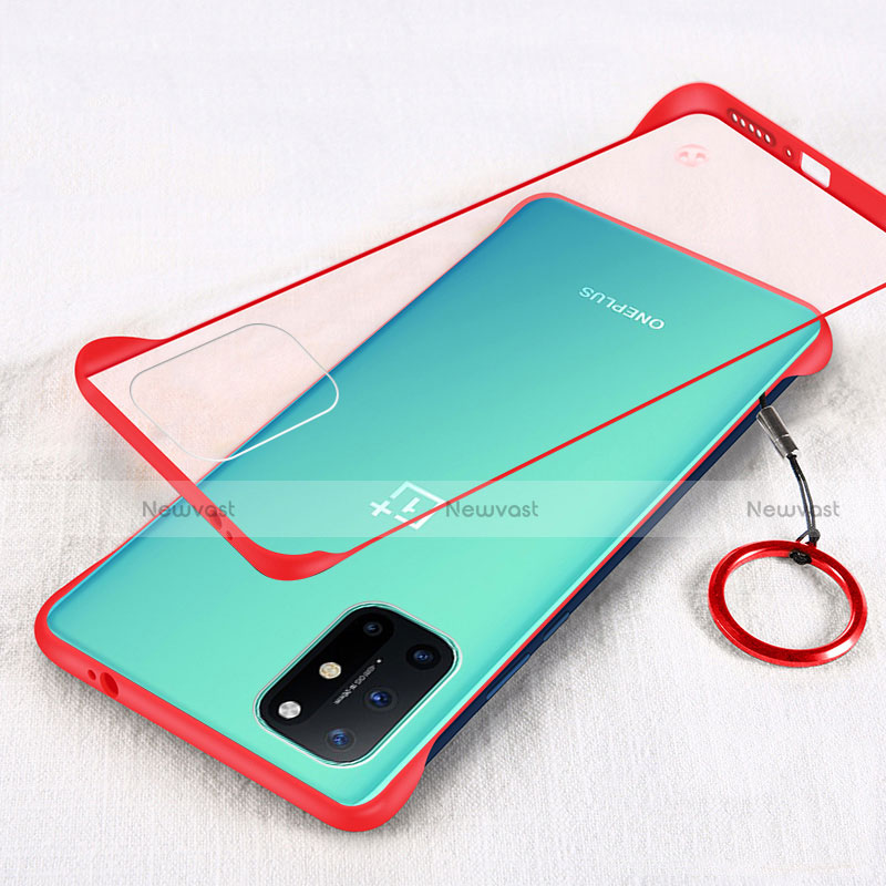 Transparent Crystal Hard Case Back Cover H01 for OnePlus 8T 5G Red