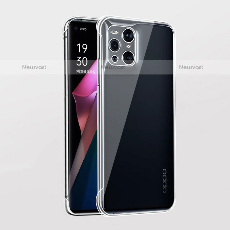 Transparent Crystal Hard Case Back Cover H01 for Oppo Find X3 Pro 5G Clear
