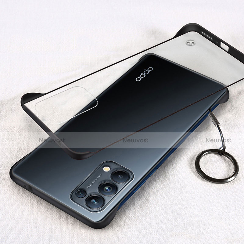 Transparent Crystal Hard Case Back Cover H01 for Oppo Reno5 5G Black